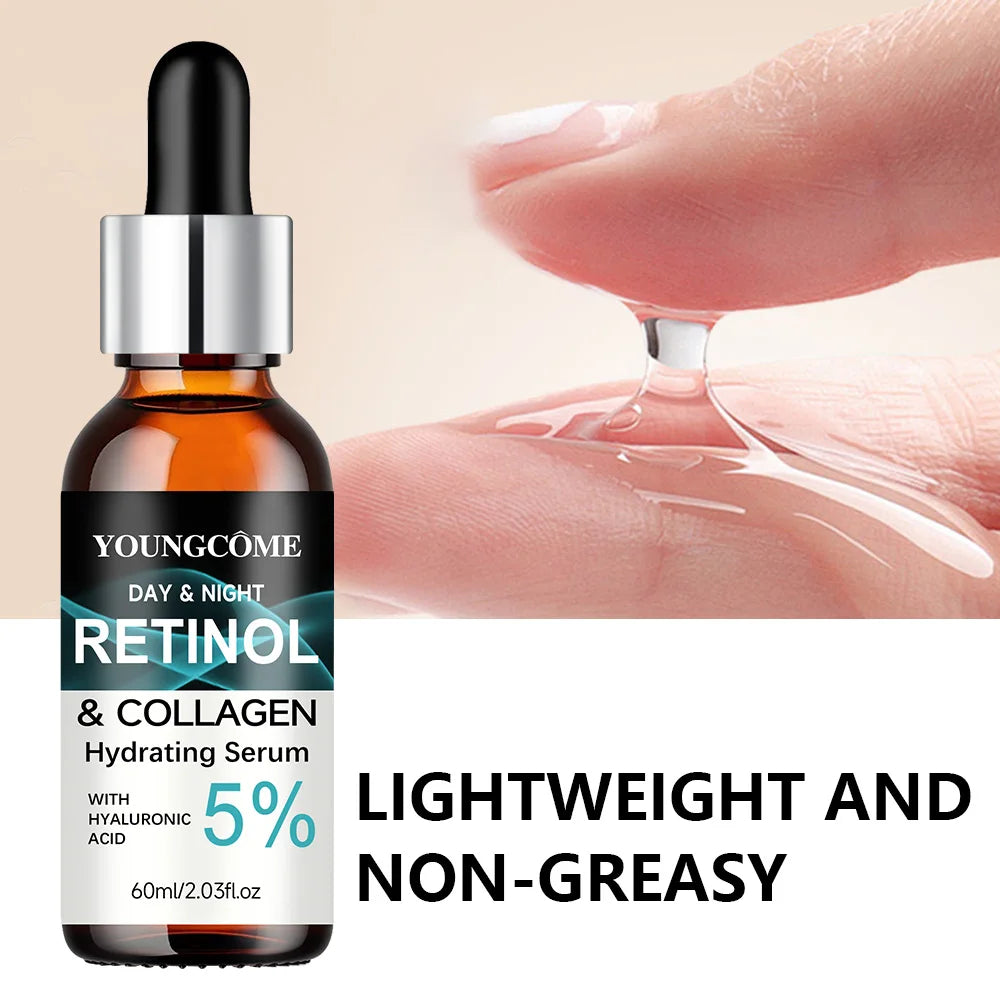 YOUNGCOME Retinol Collagen Hyaluronic Acid Moisturizer & Essence Set - Daily Nourishing Facial Care Kit for Deep Hydration