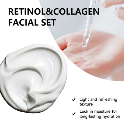YOUNGCOME Retinol Collagen Hyaluronic Acid Moisturizer & Essence Set - Daily Nourishing Facial Care Kit for Deep Hydration